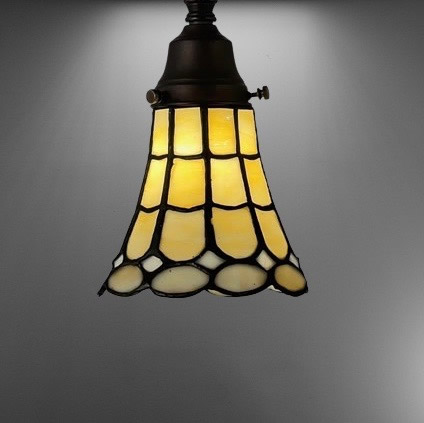 Antique Cream/White Leaded Glass Pendant